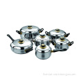 12 pieces stainless steel cookware set for kitchen